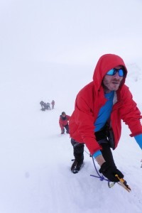climber on the fixed lines