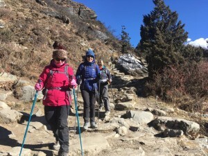 Maggie, Sally and Selina taking the descent in their stride