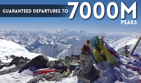 Guaranteed departures to 7000m Peaks